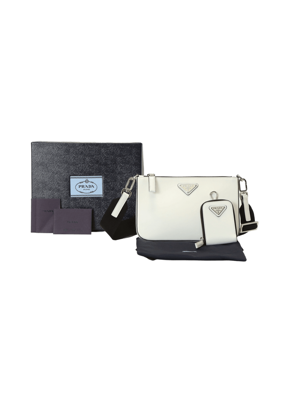 Bolsa Prada Brushed Leather Shoulder Bag Branco Original – Gringa Bolsa Prada Brushed Leather Shoulder Bag Branco Original – Gringa