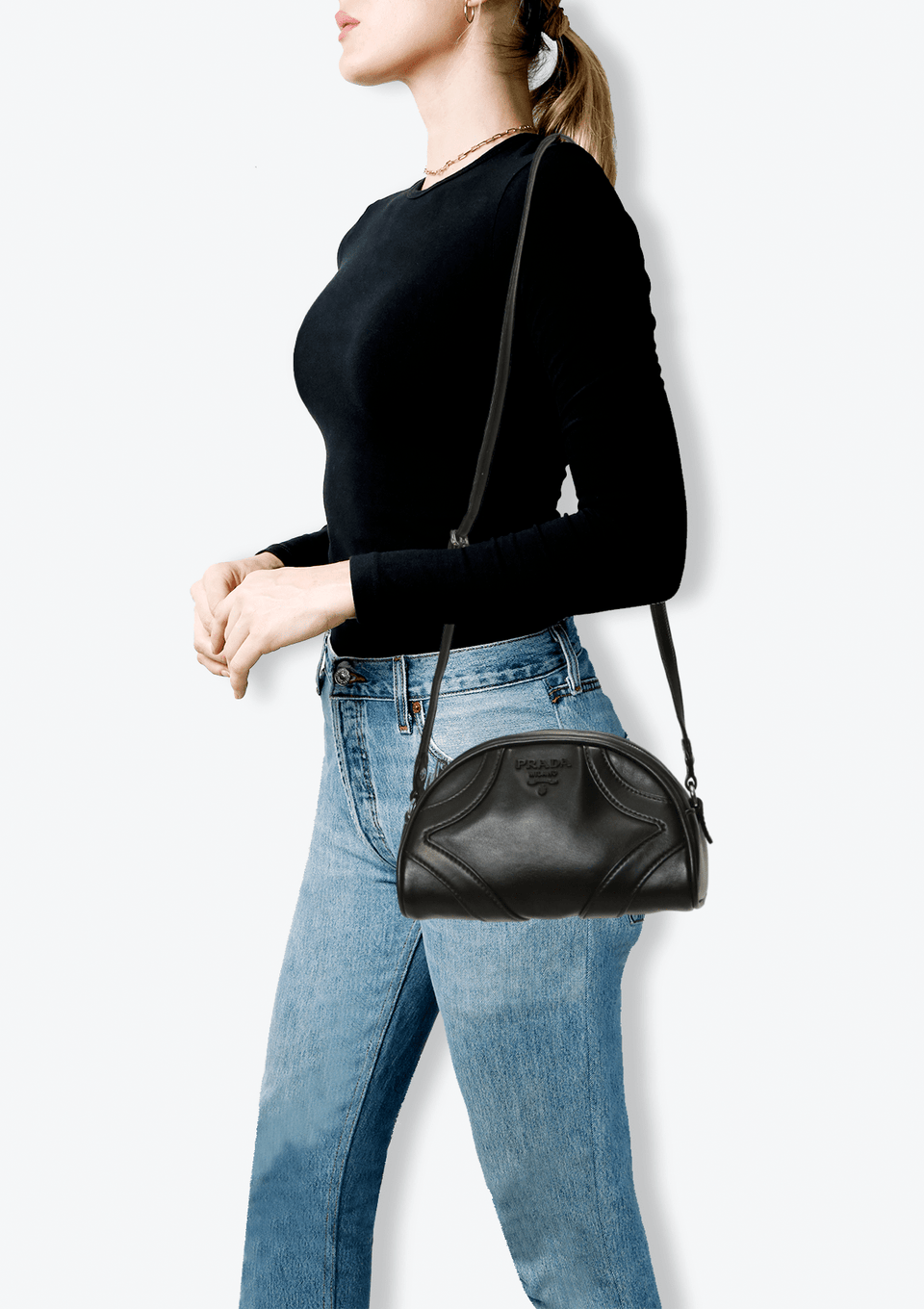 バッグ PRADA LEATHER BOWLING BOSTON HAND BAG Bolsa Prada Leather Bowling Bag Preta Original – Gringa
