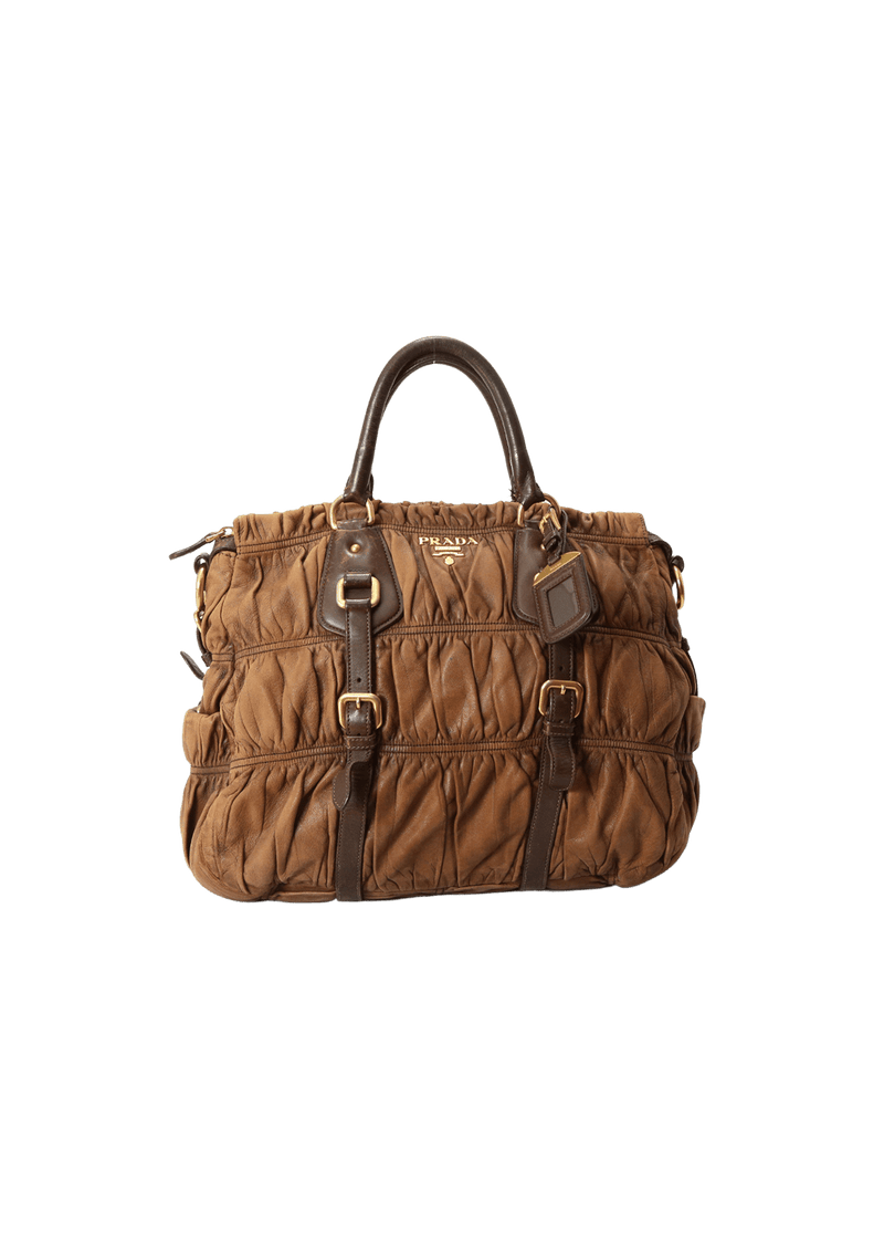 LEATHER GAUFRE TOTE