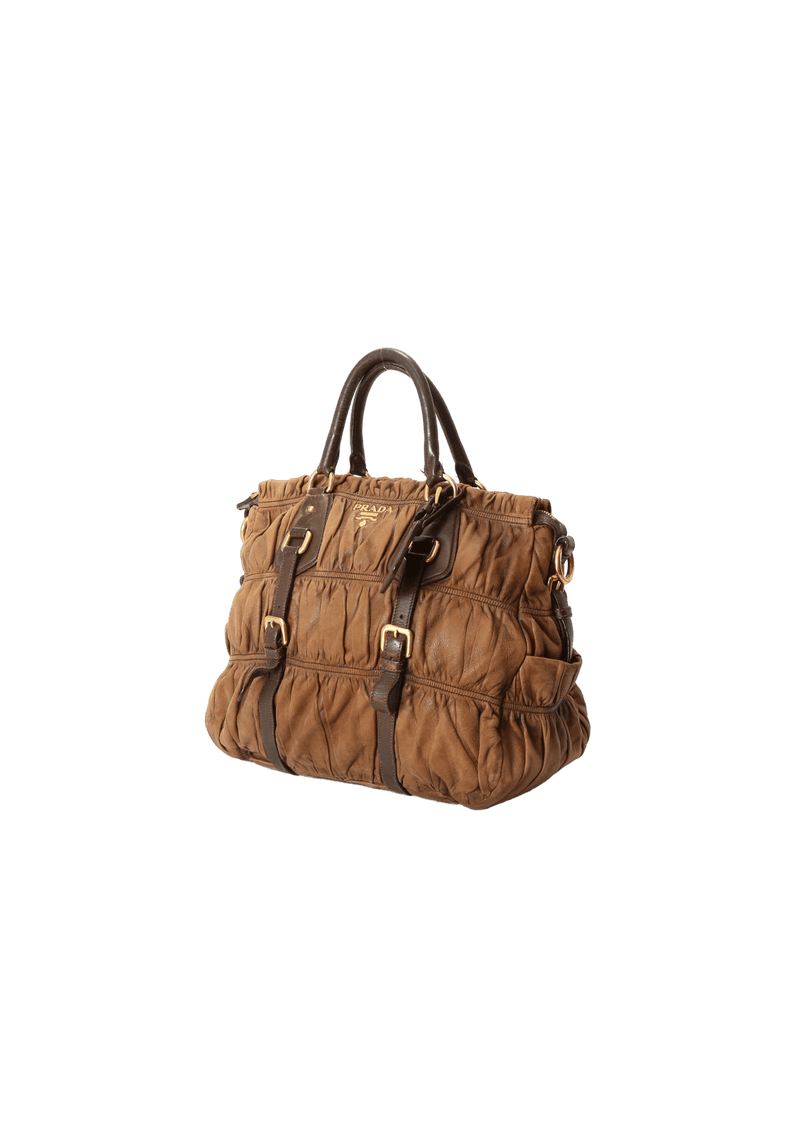 LEATHER GAUFRE TOTE