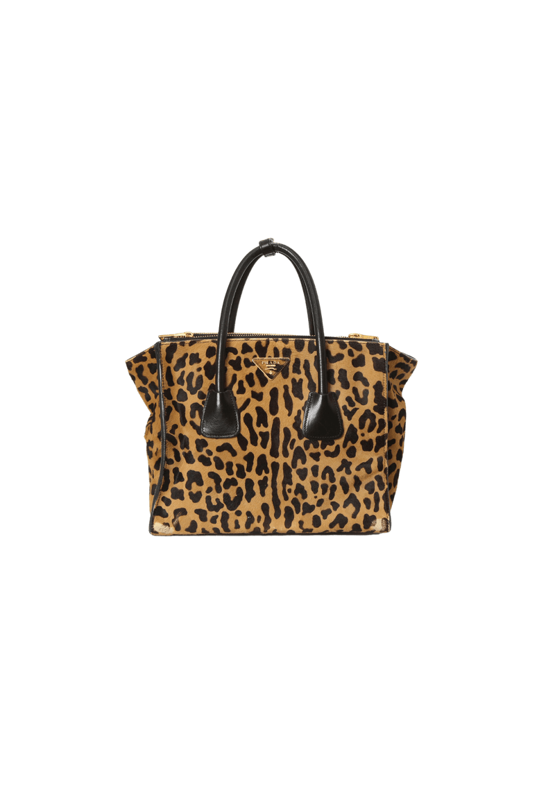 LEOPARD TWIN POCKET TOTE