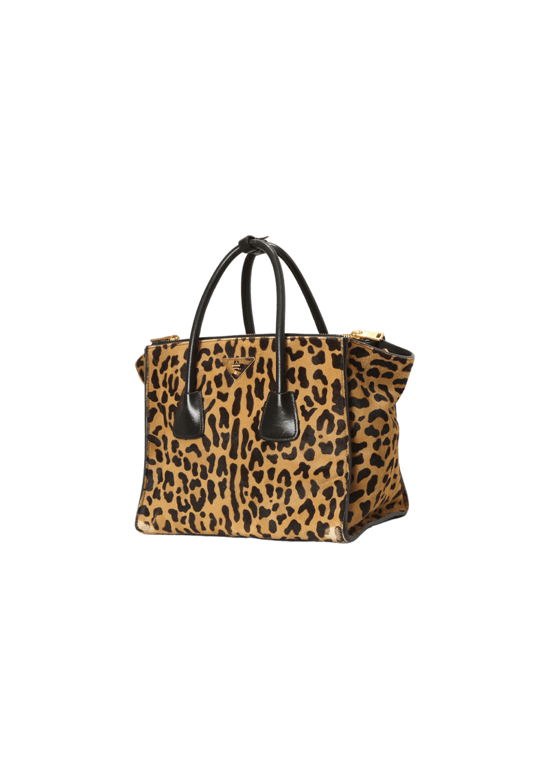 LEOPARD TWIN POCKET TOTE