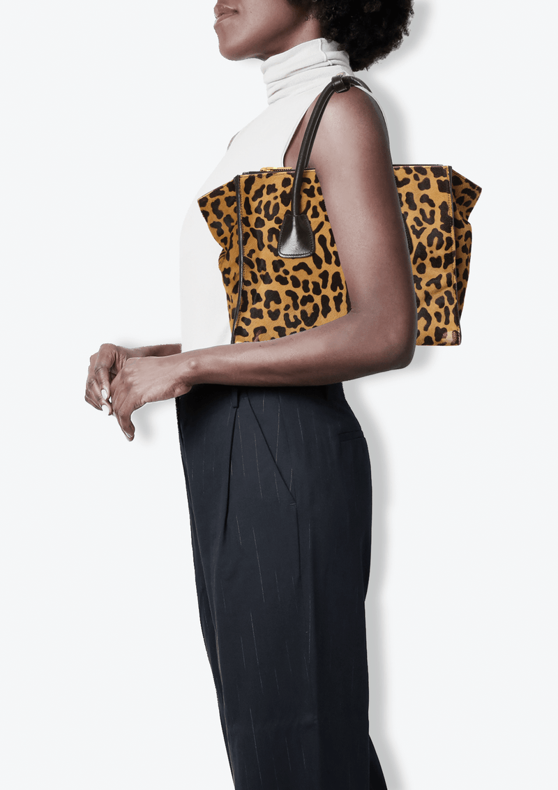 LEOPARD TWIN POCKET TOTE