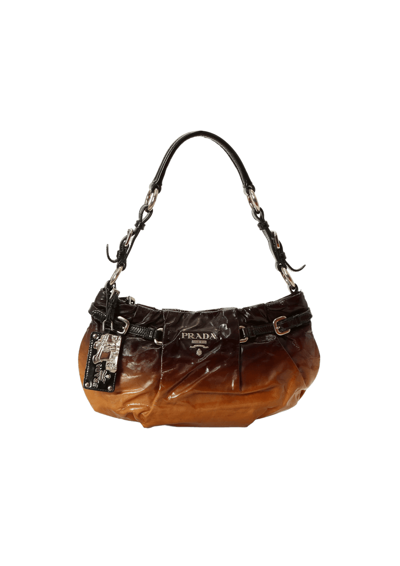 Bolsa Prada Patent Leather Clutch Marrom Original Gringa