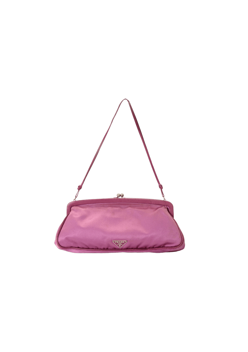 Bolsa Prada Raso Satin Clutch Rosa Original Gringa