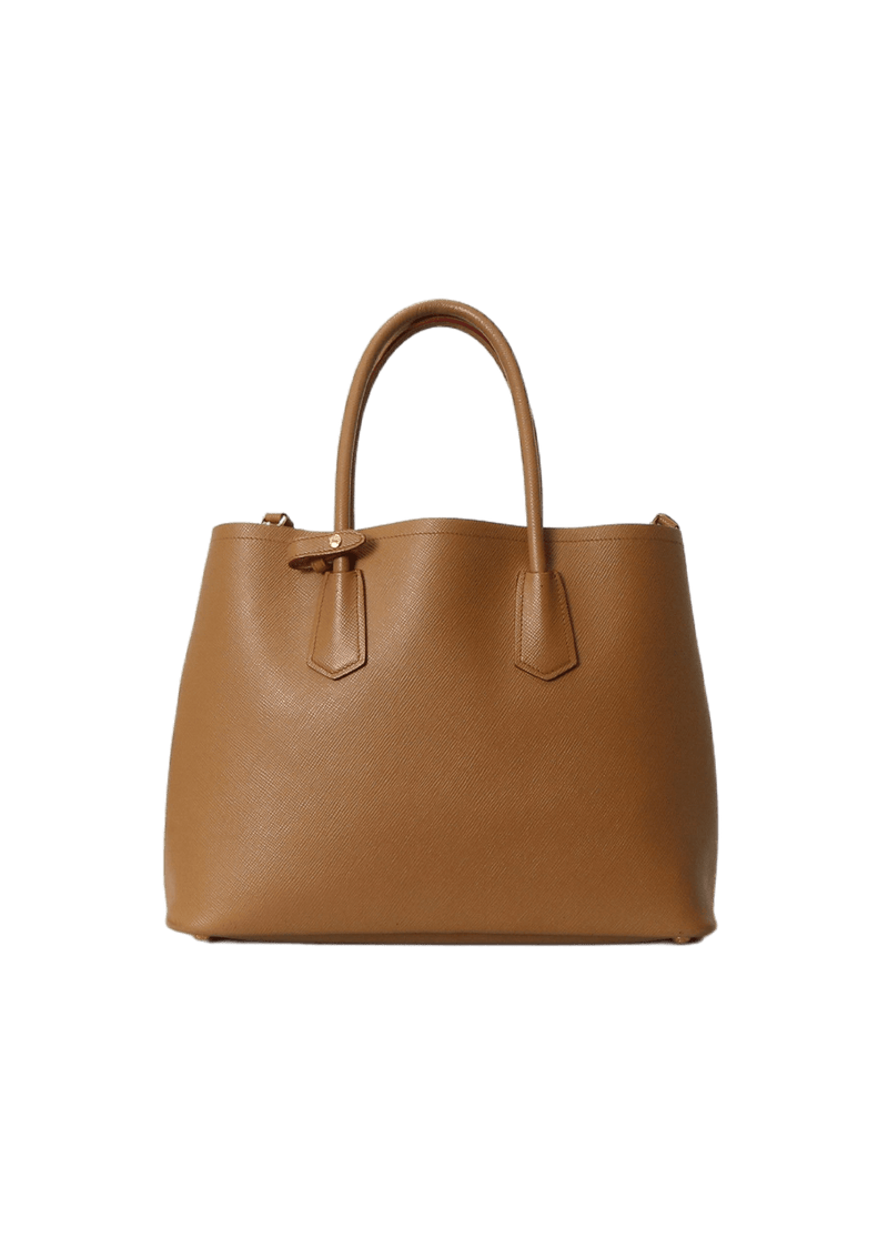 Bolsa Prada Saffiano Cuir Double Tote Marrom Original – Gringa