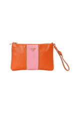 SAFFIANO PERFORATED WRISTLET BAG