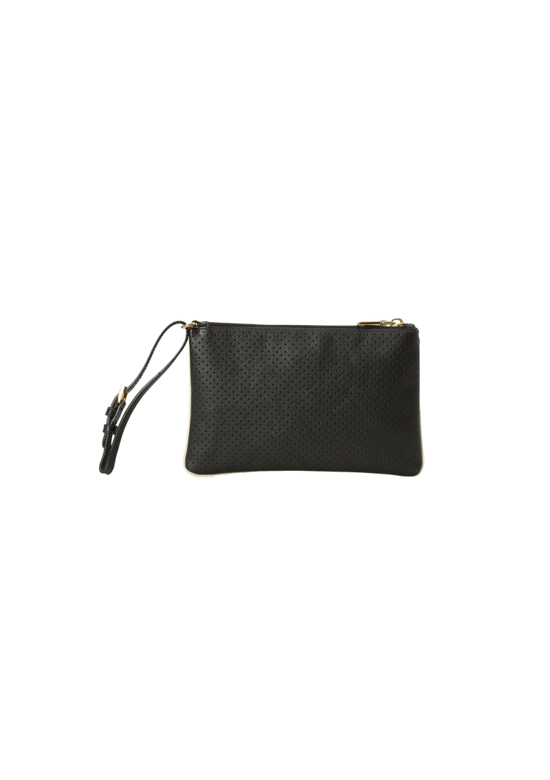 SAFFIANO PERFORATED WRISTLET BAG