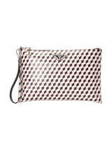 SAFFIANO WRISTLET PRINTED CLUTCH