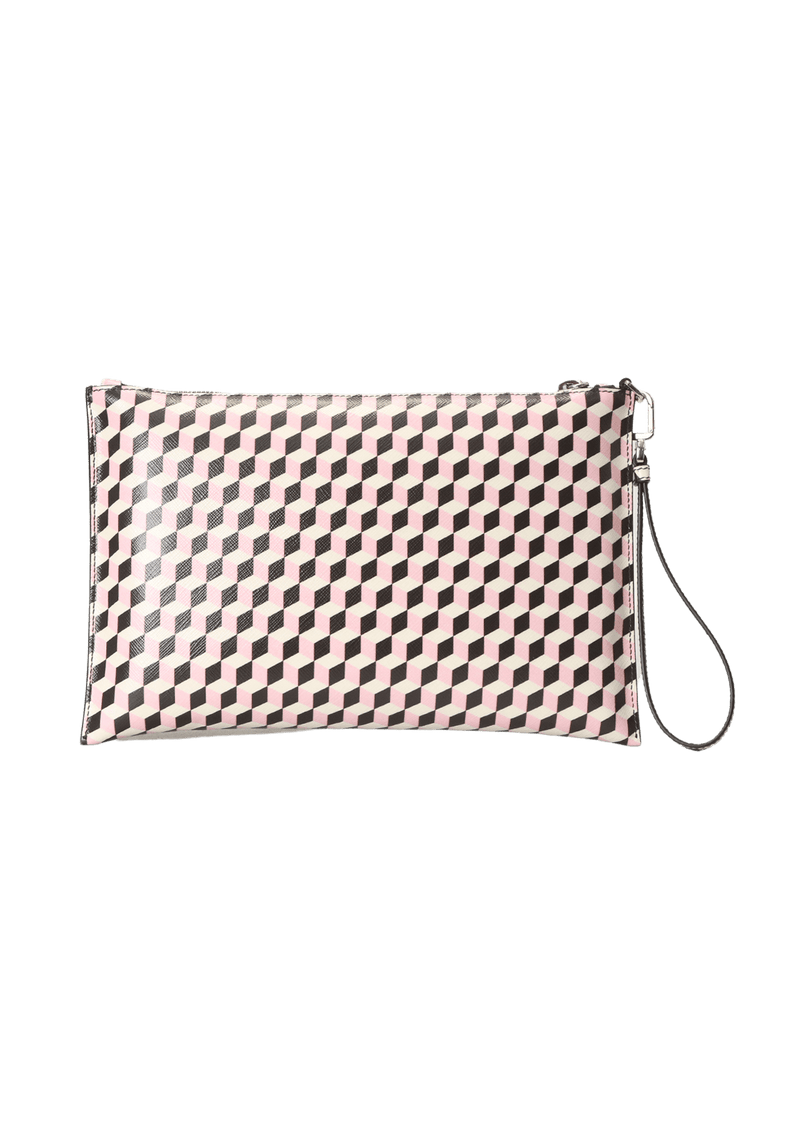 SAFFIANO WRISTLET PRINTED CLUTCH