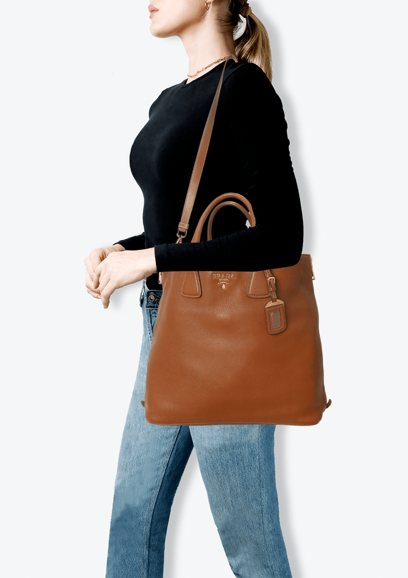 VITELLO DAINO ZIP SHOPPER TOTE