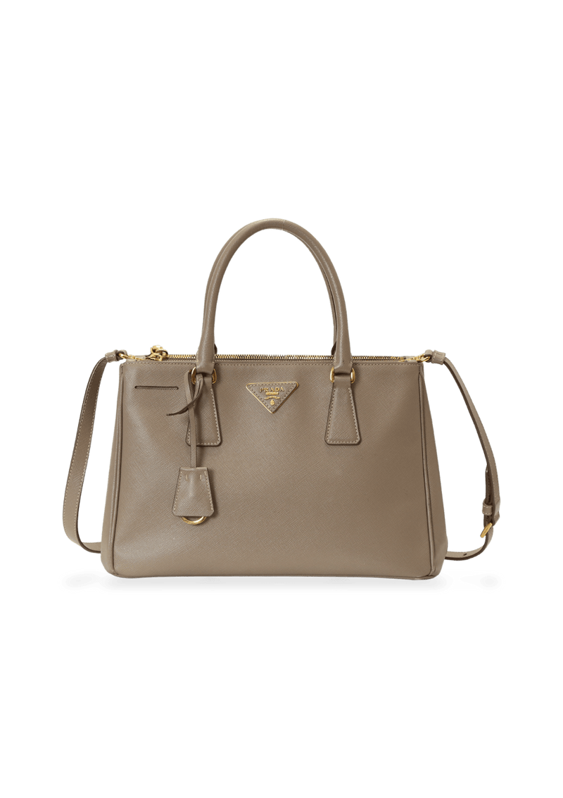 SMALL SAFFIANO LUX DOUBLE ZIP GALLERIA SATCHEL