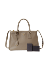 SMALL SAFFIANO LUX DOUBLE ZIP GALLERIA SATCHEL