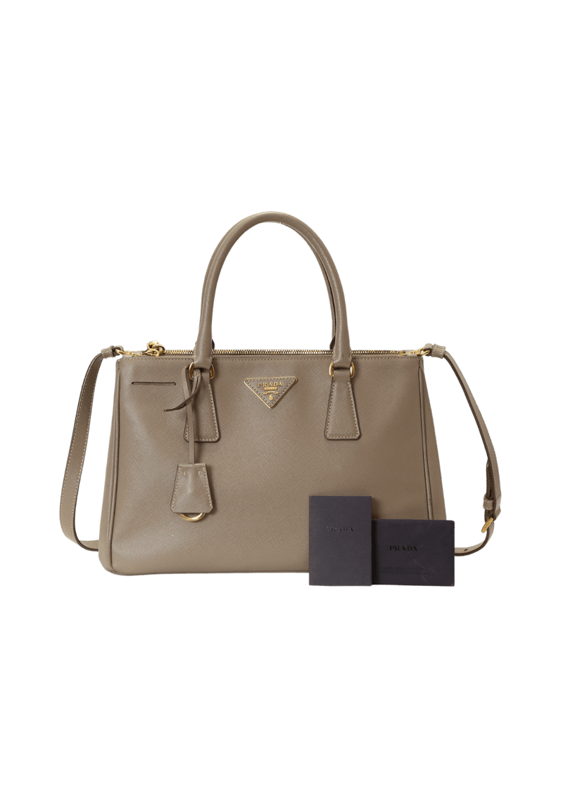 SMALL SAFFIANO LUX DOUBLE ZIP GALLERIA SATCHEL