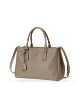 SMALL SAFFIANO LUX DOUBLE ZIP GALLERIA SATCHEL