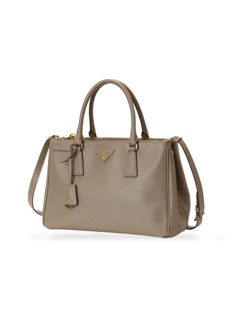 SMALL SAFFIANO LUX DOUBLE ZIP GALLERIA SATCHEL