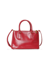 SMALL SAFFIANO LUX DOUBLE ZIP SATCHEL