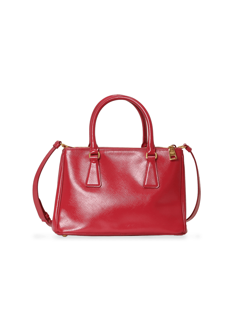 SMALL SAFFIANO LUX DOUBLE ZIP SATCHEL