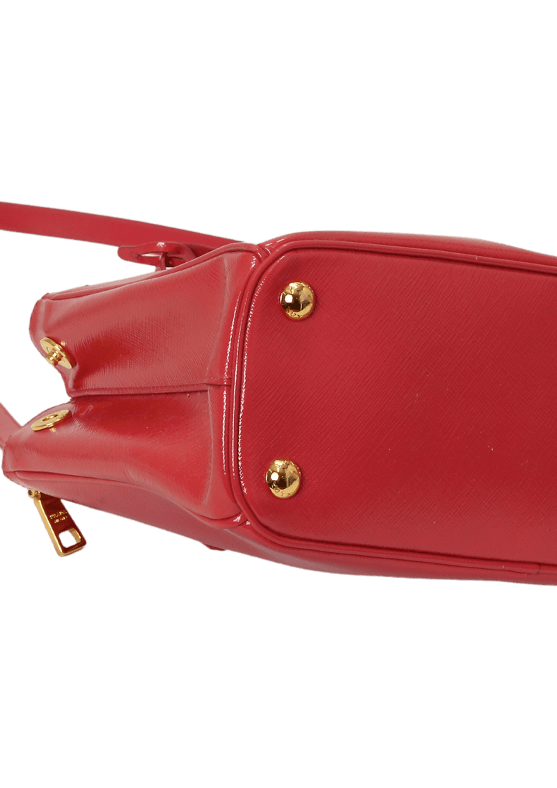 SMALL SAFFIANO LUX DOUBLE ZIP SATCHEL