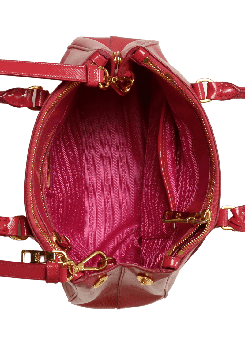 SMALL SAFFIANO LUX DOUBLE ZIP SATCHEL