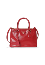 SMALL SAFFIANO LUX DOUBLE ZIP SATCHEL