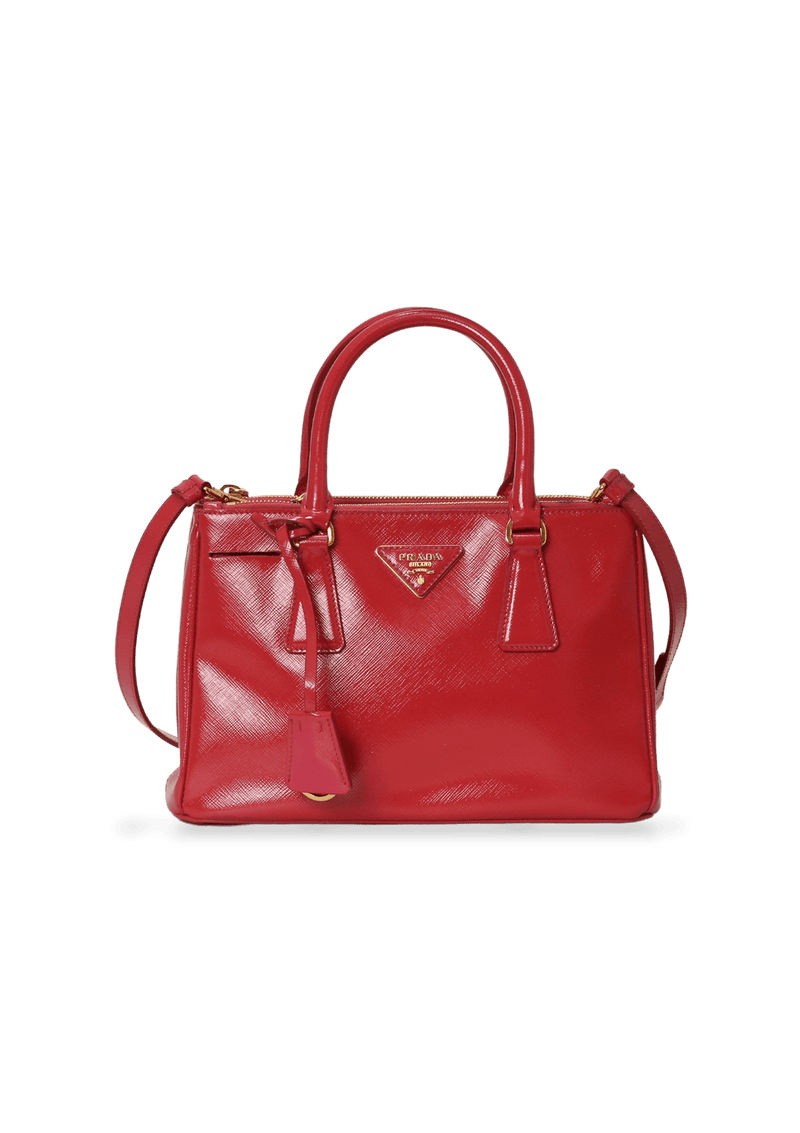 SMALL SAFFIANO LUX DOUBLE ZIP SATCHEL