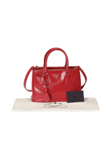 SMALL SAFFIANO LUX DOUBLE ZIP SATCHEL