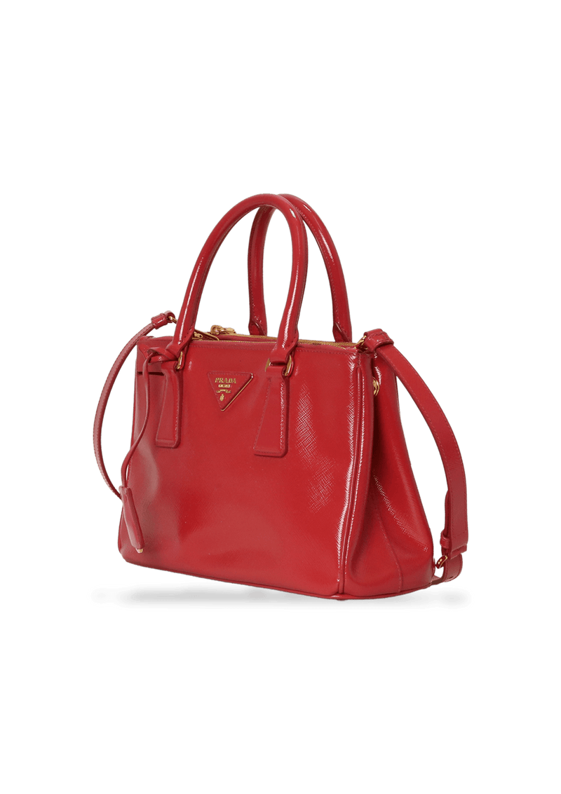 SMALL SAFFIANO LUX DOUBLE ZIP SATCHEL