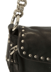 STUDDED TESSUTO FLAP BAG