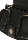 STUDDED TESSUTO FLAP BAG
