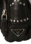STUDDED TESSUTO FLAP BAG