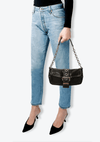 STUDDED TESSUTO FLAP BAG