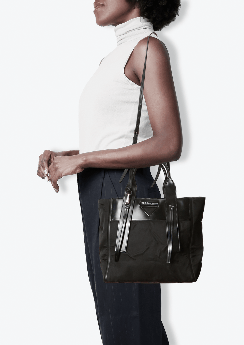 Bolsa Prada Tessuto Spazzolato Bag Preta Original – Gringa