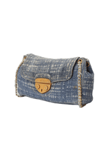 TWEED FLAP BAG DENIM