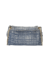 TWEED FLAP BAG DENIM