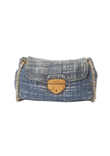 TWEED FLAP BAG DENIM