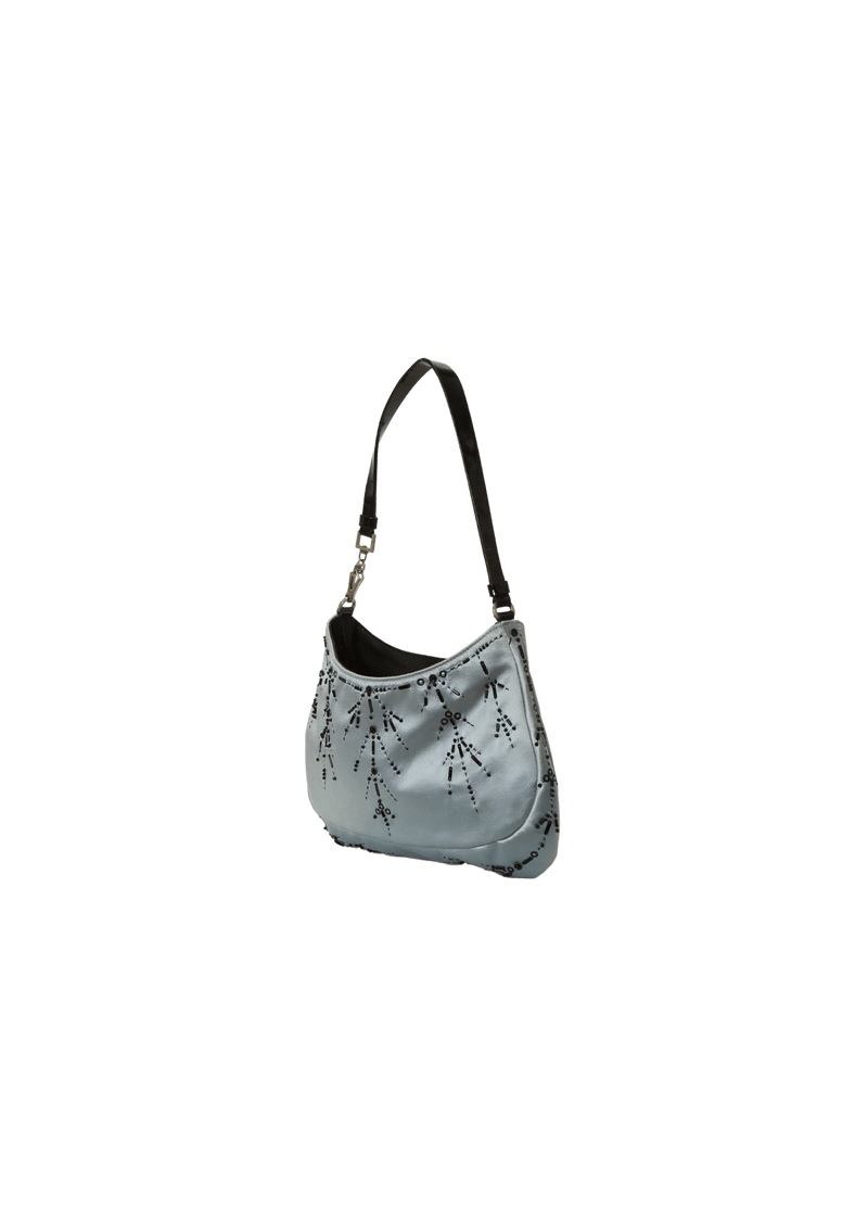 Bolsa Prada Vintage Satin Baguette Azul Original Gringa