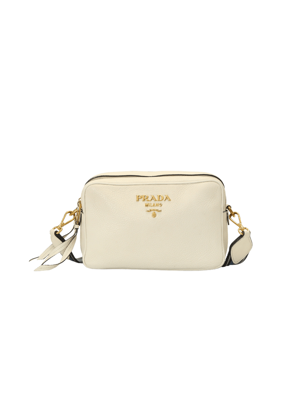 Bolsa Prada Vitello Phenix Double Zip Camera Bag Branca Original Bolsa Prada Vitello Phenix Double Zip Camera Bag Branca Original