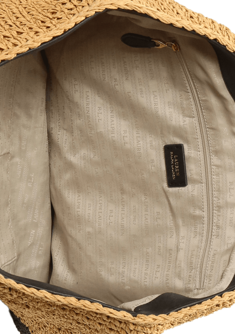 Bolsa Ralph Lauren Langdon Straw Tote Bicolor Original Gringa