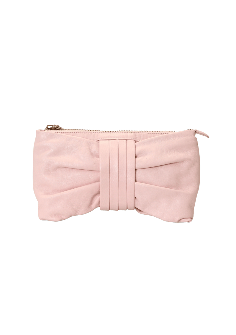 LEATHER BOW CLUTCH