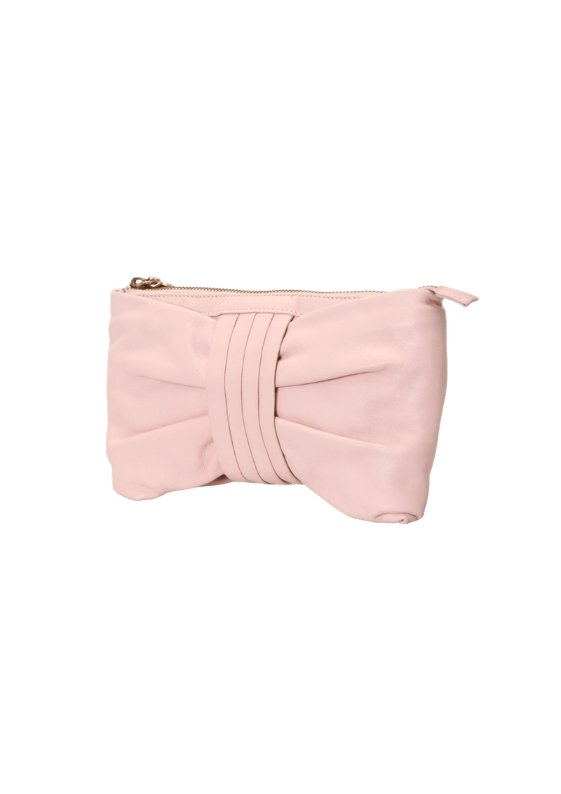 LEATHER BOW CLUTCH