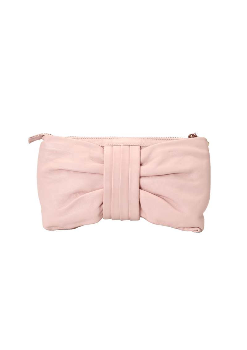 LEATHER BOW CLUTCH