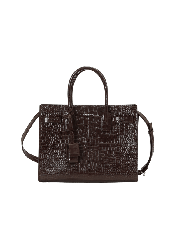 Saint Laurent Loden-coloured leather baby Sac De Jour bag