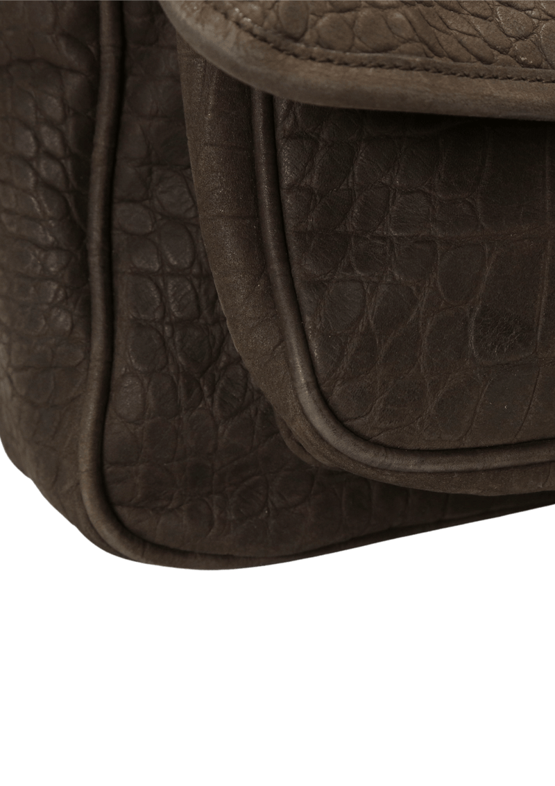 CROCODILE EMBOSSED NUBUCK MEDIUM NIKI BAG