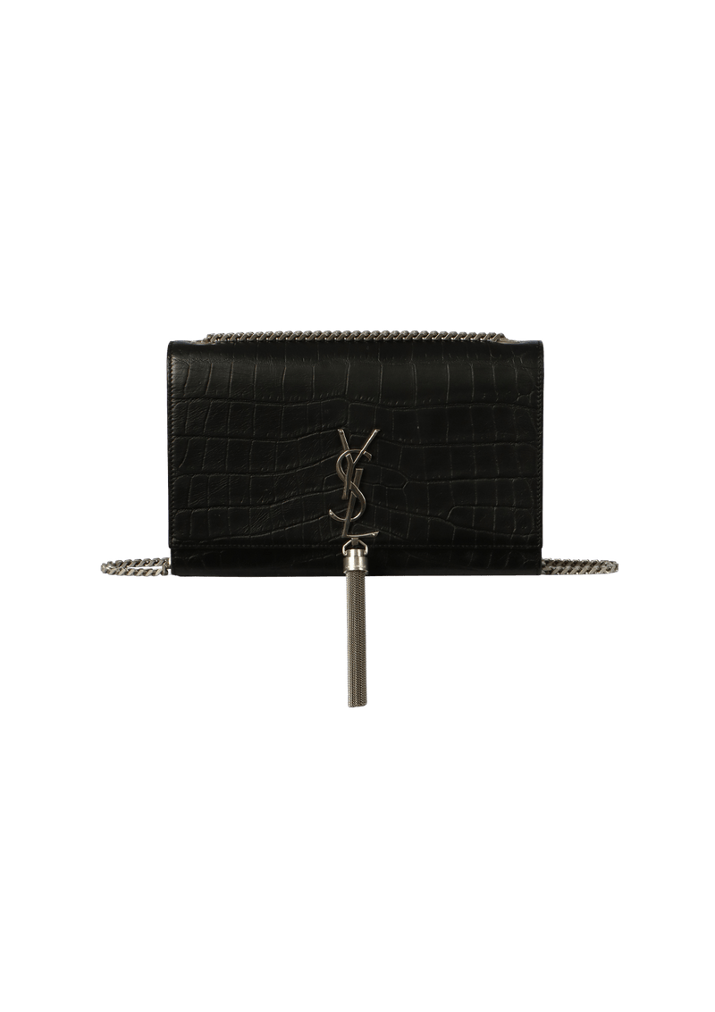 MEDIUM KATE TASSEL CROCODILE EMBOSSED