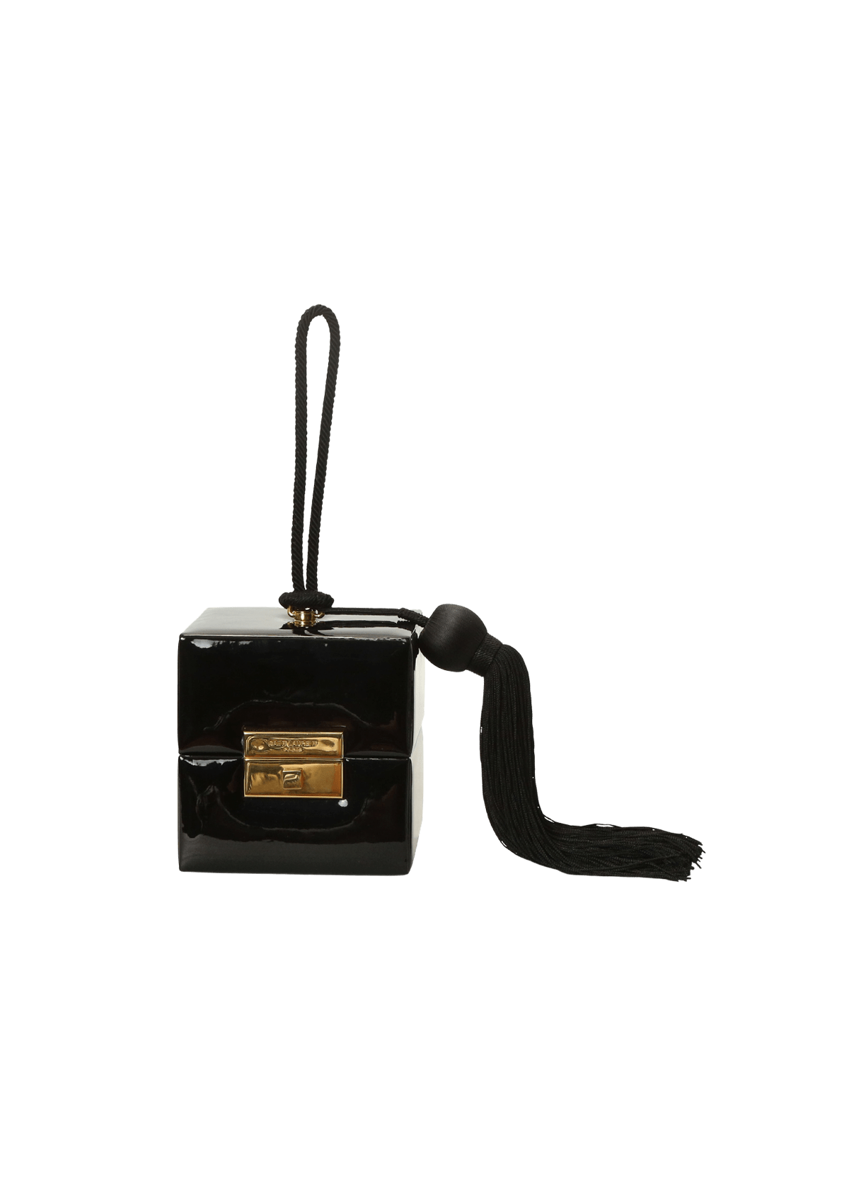 Bolsa Saint Laurent Patent Leather Box Cube Bag Preta Original