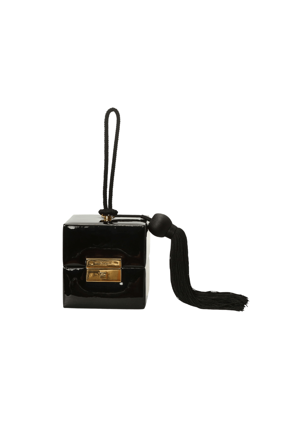 バッグ SAINT LAURENT CUBE Bolsa Saint Laurent Patent Leather Box Cube Bag Preta Original