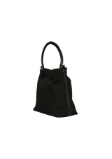 LEATHER-TRIMMED HOBO BAG