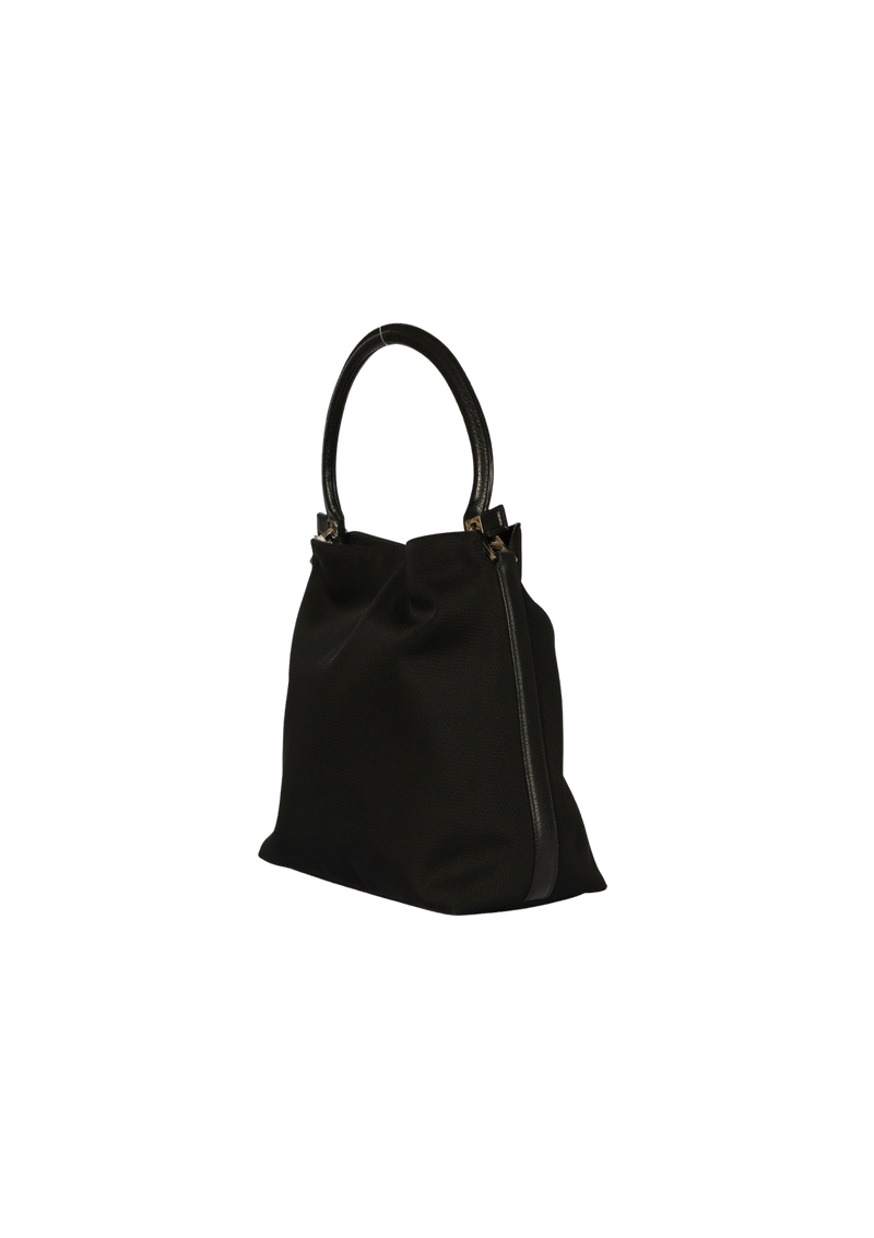 LEATHER-TRIMMED HOBO BAG