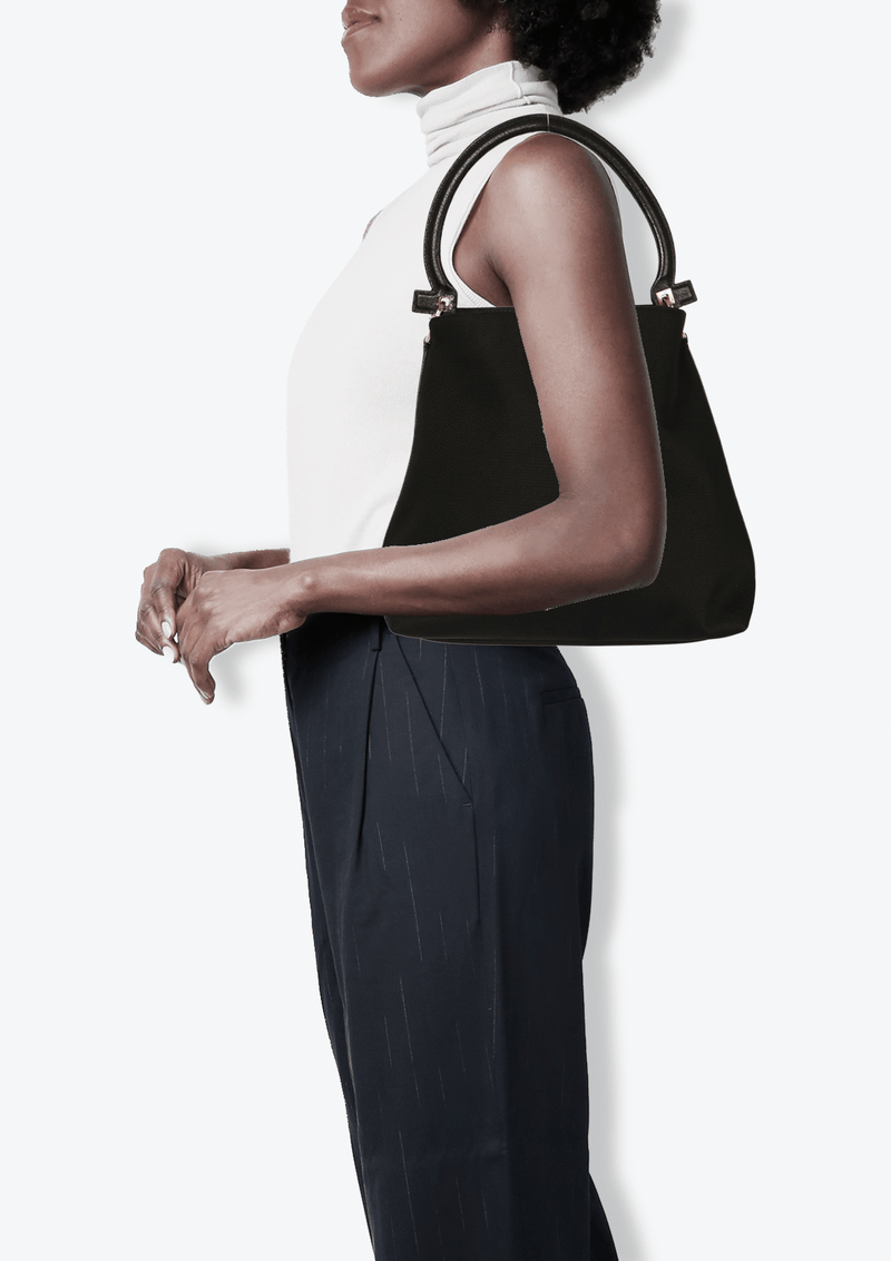 LEATHER-TRIMMED HOBO BAG